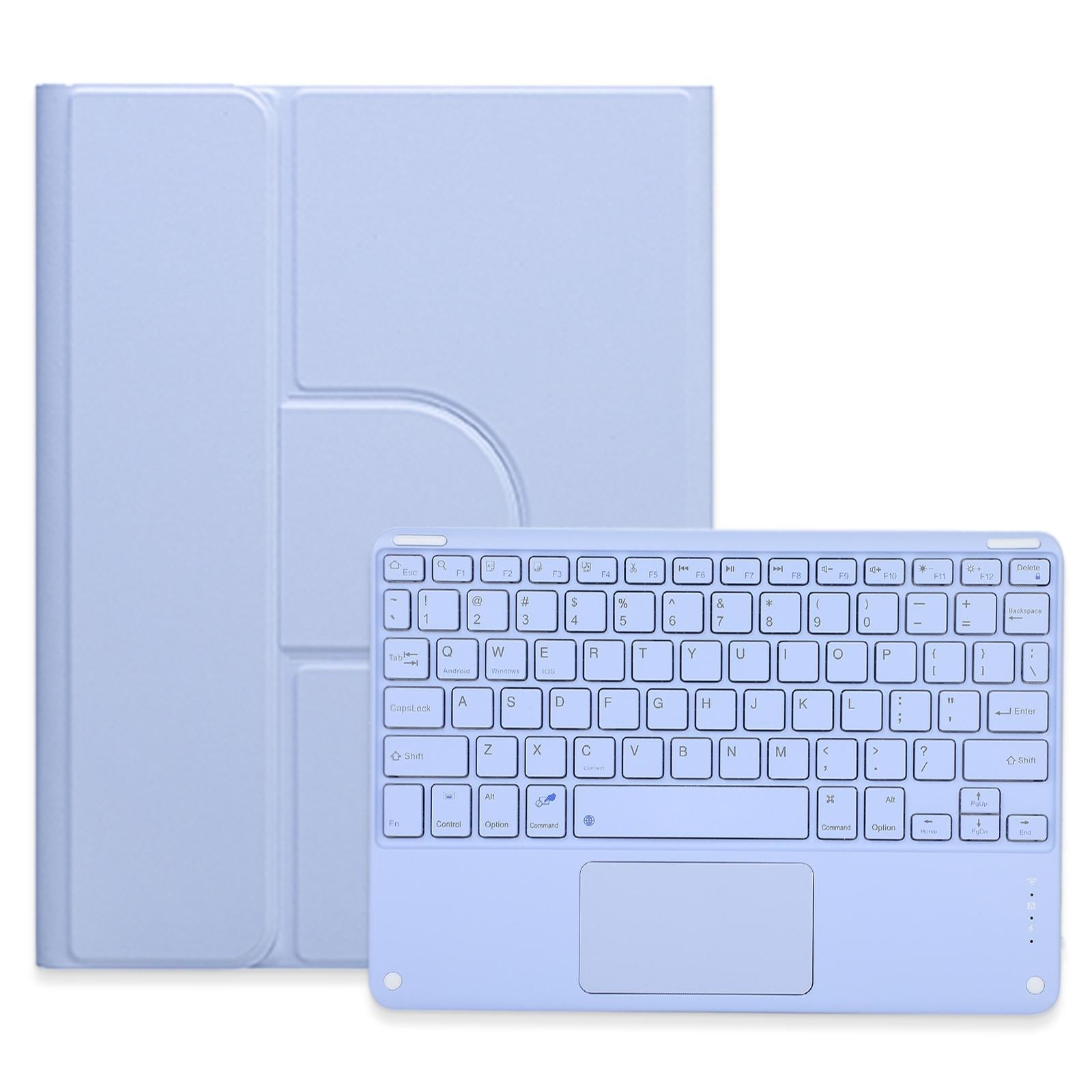 V562-G209430500ADE-202508290825-00 360 Degree Rotatable Bluetooth Keyboard Leather Case With Touchpad - Square Button - Black - For Ipad Air 2022 / Ipad Pro 11 2021 - Image 1