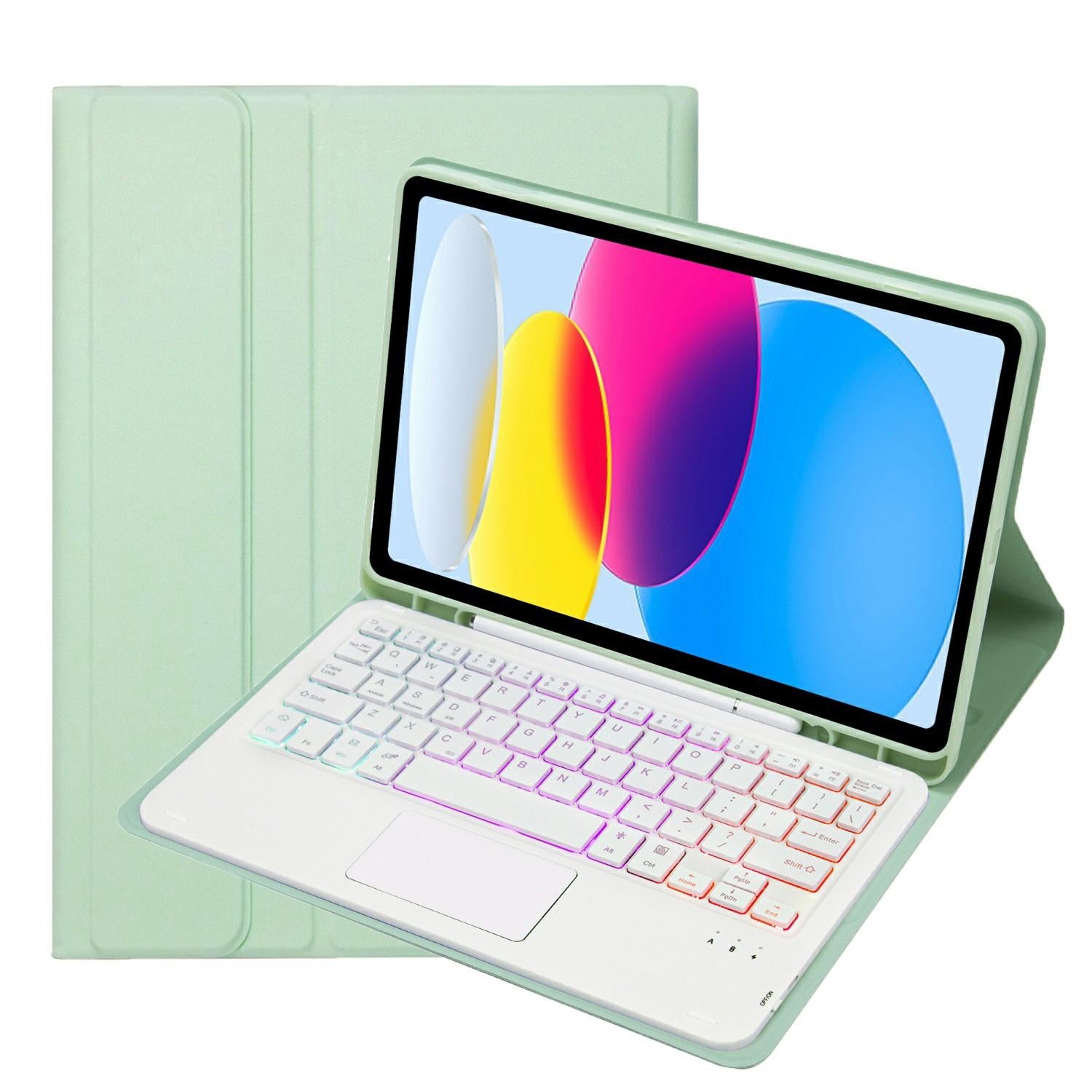 V562-G8837SAS-202508290654-00 2022 Ipad 10.9 Lambskin Keyboard Case With Backlight & Pen Slot - Green - Image 1