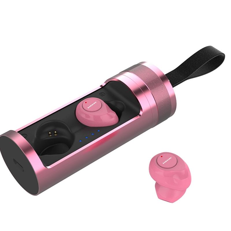 V562-GR1220D6PI-202508280610-00 Wireless Stereo Earphones with Charging Box - Sardine F8 Tws Bluetooth V5.0 - Rose Gold - Image 1