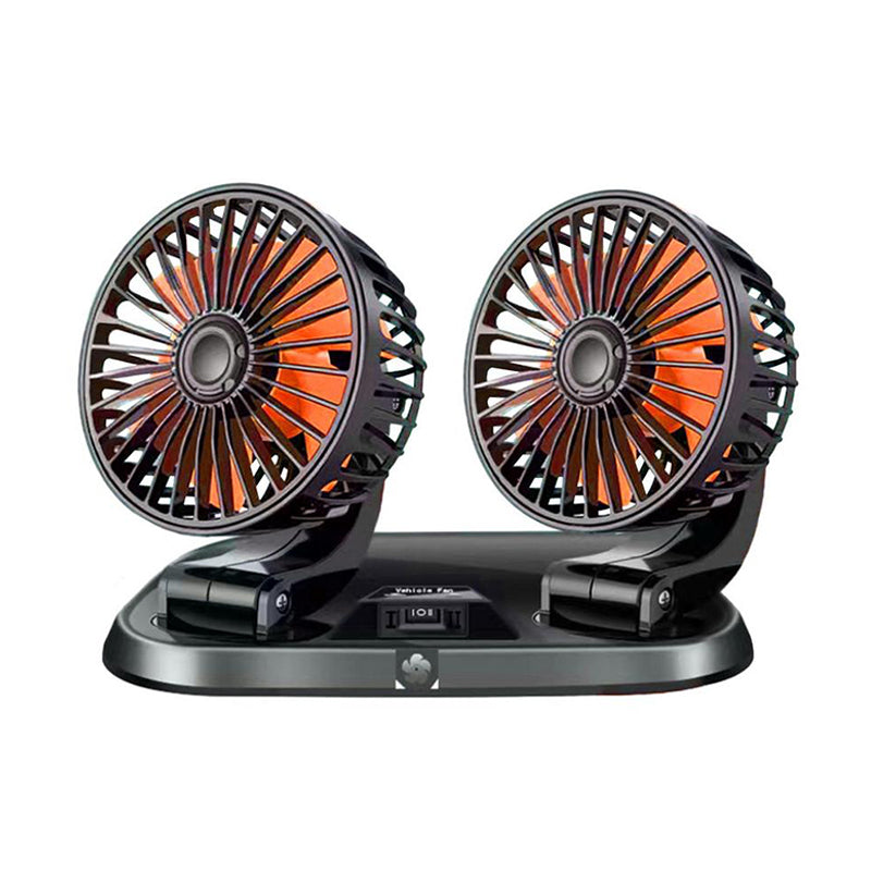 V562-GU23-CH144-202508280446-00 Vibe Geeks Speed Adjustable Portable Dual Head Car Cooling Fan with Parking Sign - Image 1