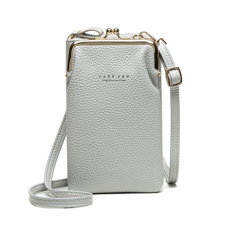 V562-H1041838650DBT-202508291008-00 Stylish Pebbled Shoulder Bag For Women - Gray - Image 1