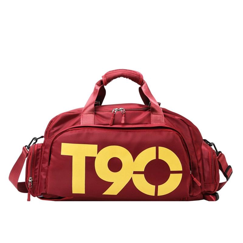 V562-J1059561060DBT-202508290935-00 Large Capacity Sports Bag With Wet / Dry Separation - Red Yellow - Image 1