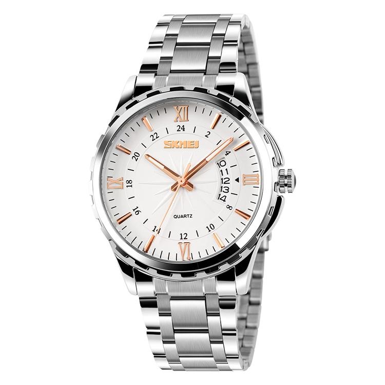 V562-J1331AW-202508290816-00 Waterproof Silver Shell Quartz Watch - Multifunctional Outdoor Fashion - Gold - Image 1