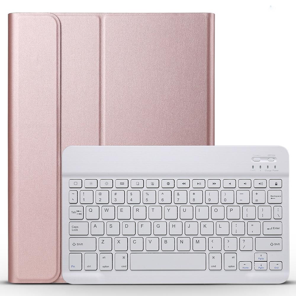 V562-J1523ORPI-202508290536-00 Bluetooth Keyboard & Leather Tablet Case For Ipad Pro 11 Detachable Brushed Texture Horizontal Flip Holder - Gold - Image 1