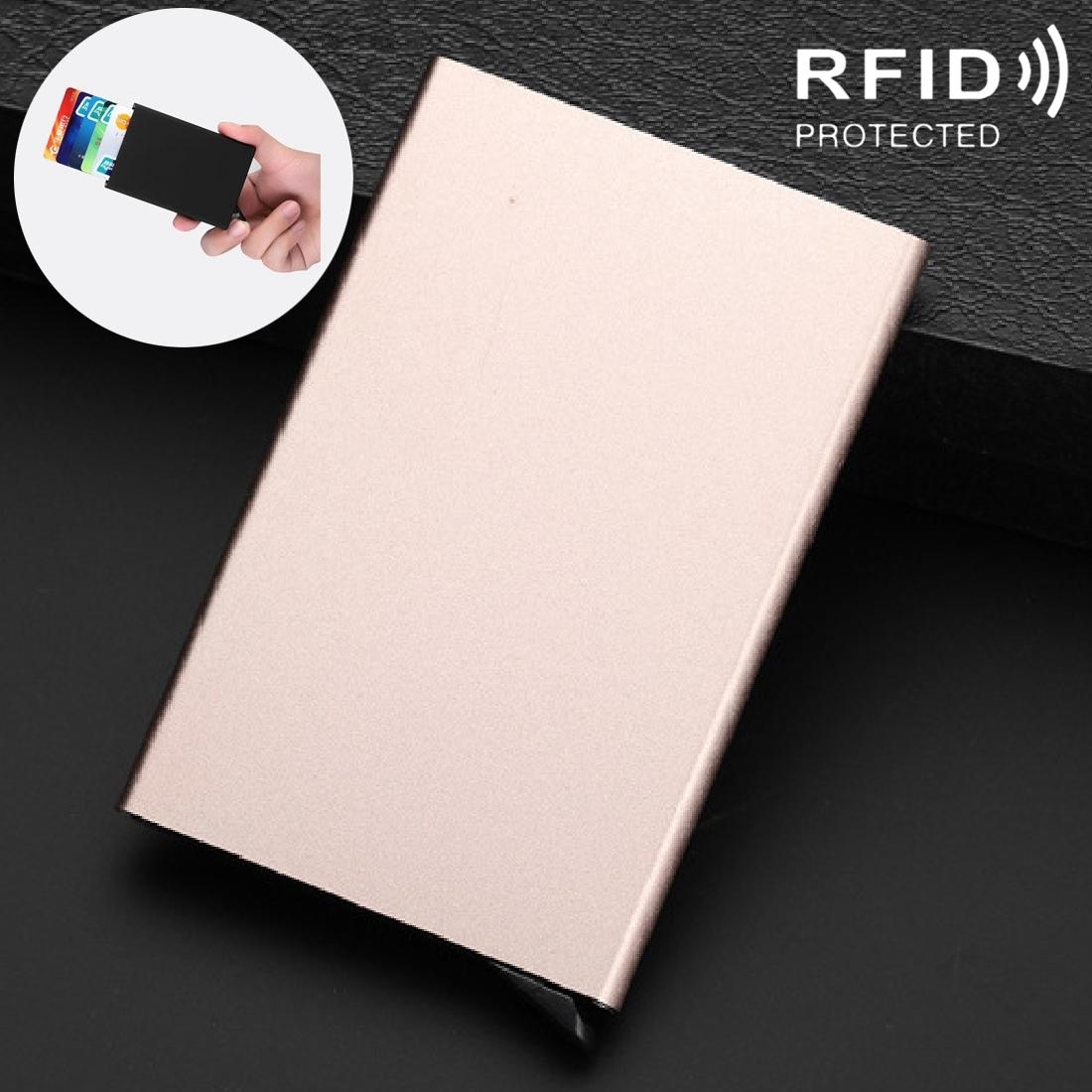 V562-J1816CH-202508290836-00 Stainless Steel Pu Business Card Holder Antimagnetic 10X6.2X0.8Cm - Gold - Image 1