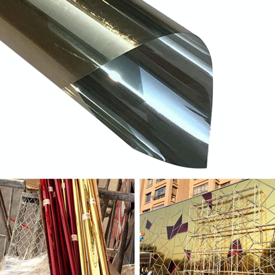V562-J1885CH-202508290046-00 90cm x 1m Uv Reflective Privacy Window Film - one Way Sticker - Gold - Image 1