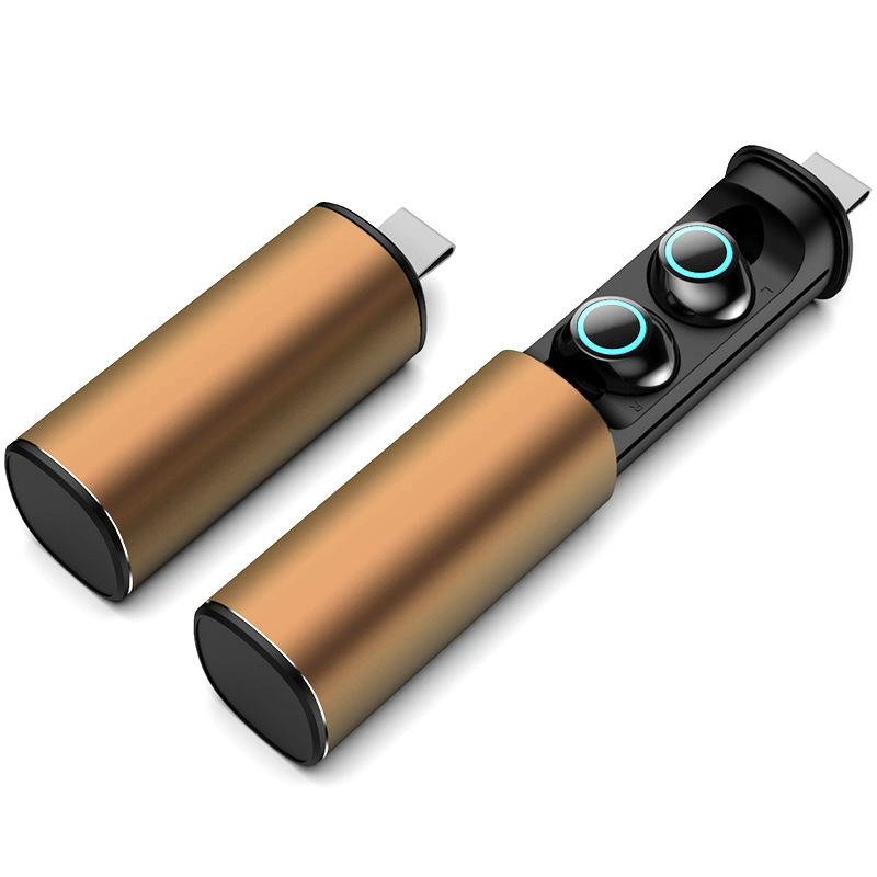 V562-J2805D6PI-202508281140-00 Wireless Tws Bluetooth Earphones - S5 Twins Sports Magnetic V5.0 - Gold - Image 1