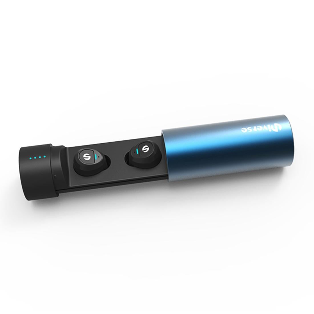Waterproof Wireless Earbuds with Noise Cancelling and Charging Case - Blue