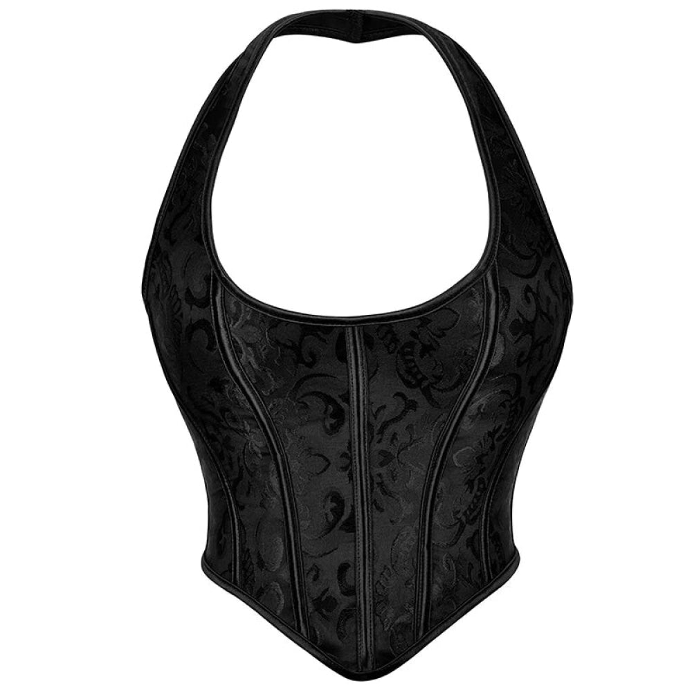 V562-OBBPBBAIBOKTKLAB-13-202508291640-00 Steampunk Chest Binder Bustier Halter Corset Top For Women Plus Size Retro Corselet - 767 Black - Xxxl - Image 1