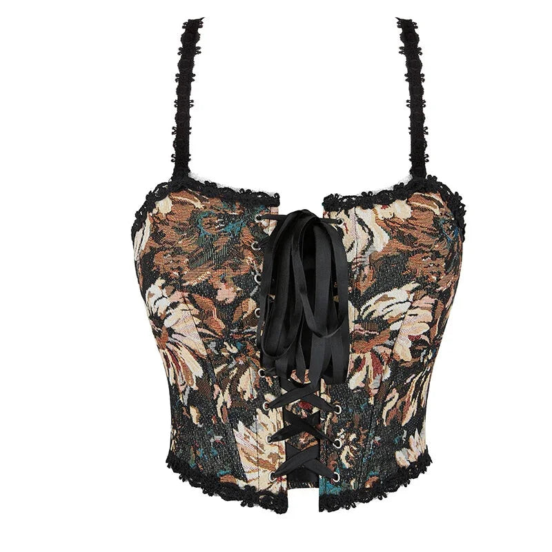 V562-OBBPBBNIANLNKTPB-1-202508292220-00 Brown Steampunk Vest Tank Top With Lace And Strap Plus Size S-6Xl - 6Xl - Image 1