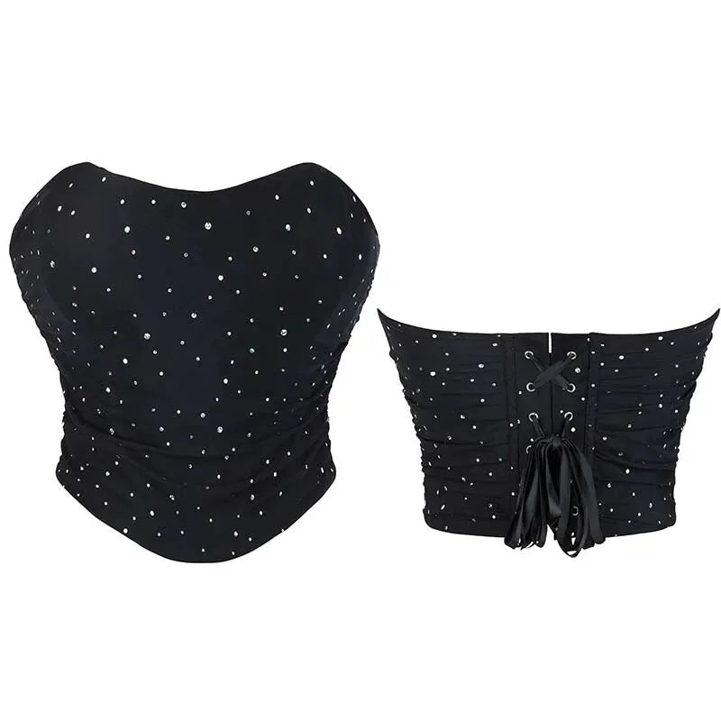 V562-OBBPBBNKATBIBABA-4-202508291920-00 Vintage Lace-Up Gothic Corset Top With Boning And Mesh Back Sparkling Rhinestone Sequins And Bustier Design - Xxl - Image 1