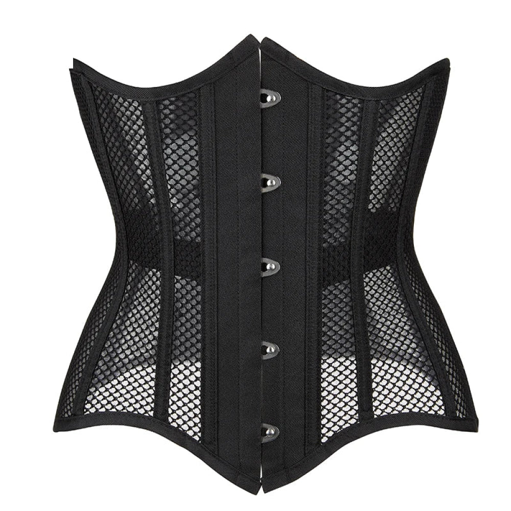 V562-OBBPBBPPBKXPPTTX-1-202508291830-00 16 Steel Boned Mesh Underbust Corset For Women Hourglass Body Shaper - S - Image 1