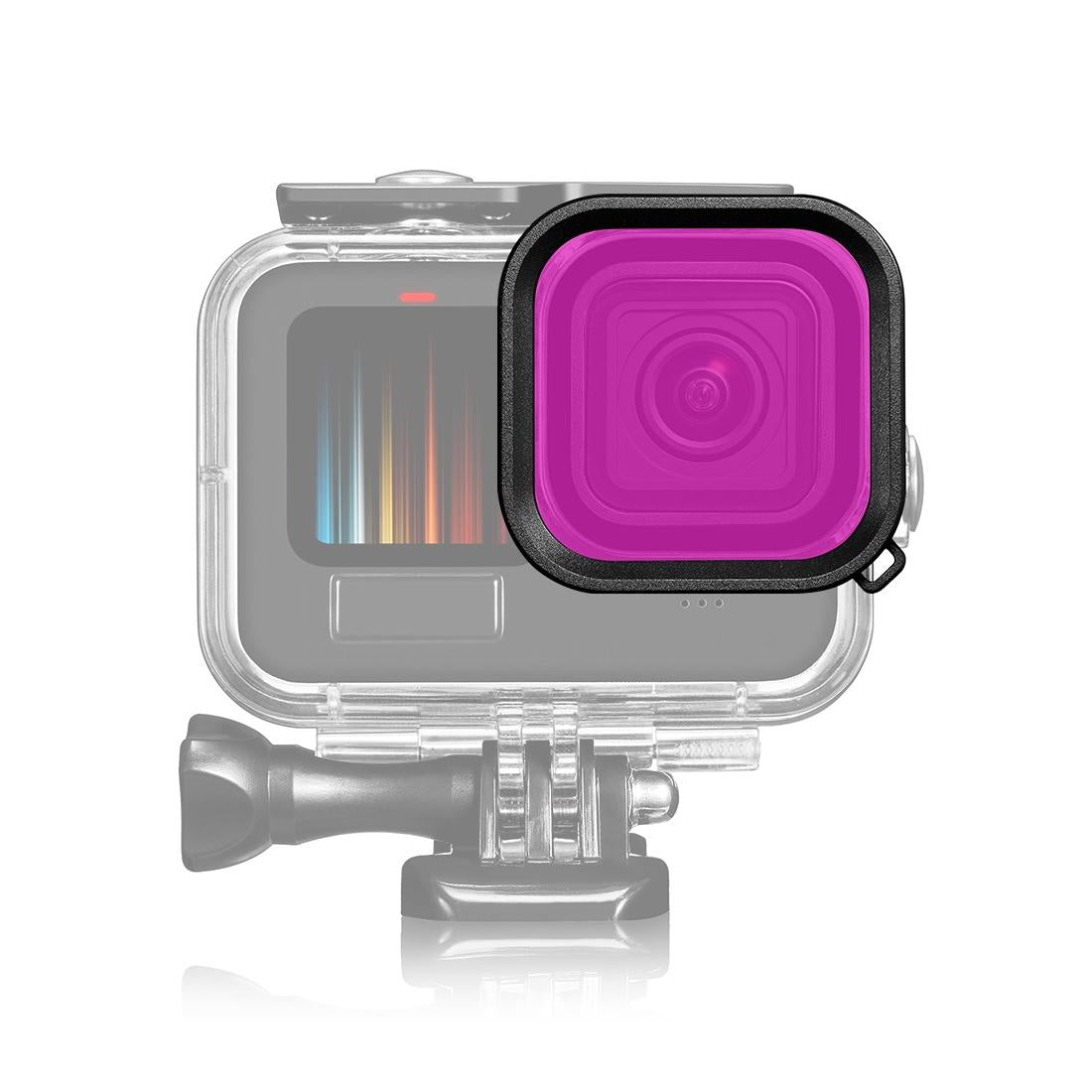 V562-P109UP-202508290315-00 Square Diving Lens Filter for Gopro Hero 9 / 10 / 11 / 12 - Purple - Image 1