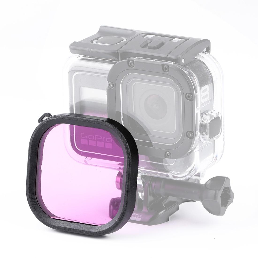 V562-P8290ACD-202508290316-00 Waterproof Diving Lens Filter for Gopro Hero8 Housing - Purple - Image 1