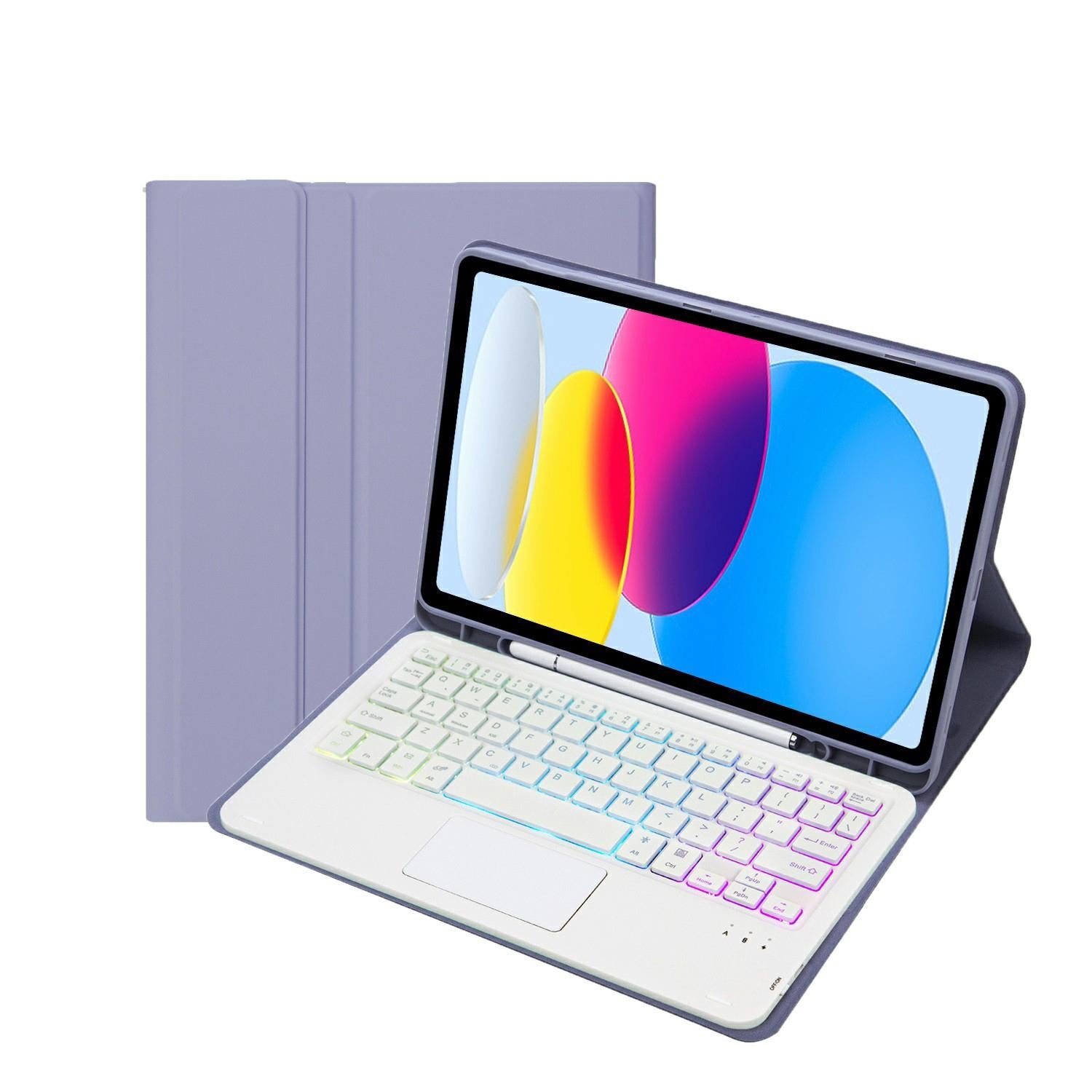 V562-P8837SAS-202508290653-00 2022 Ipad 10.9 Lambskin Keyboard Case With Backlight & Pen Slot - Purple - Image 1