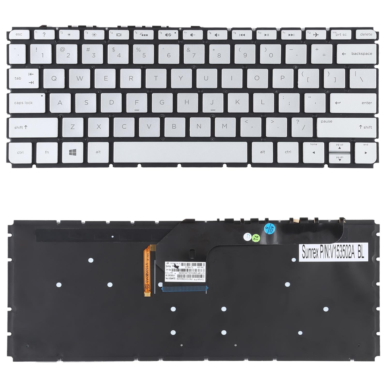 V562-S0670CBM-202508271525-00 Silver Backlit Keyboard for Hp Envy 13-d us Version - Image 1