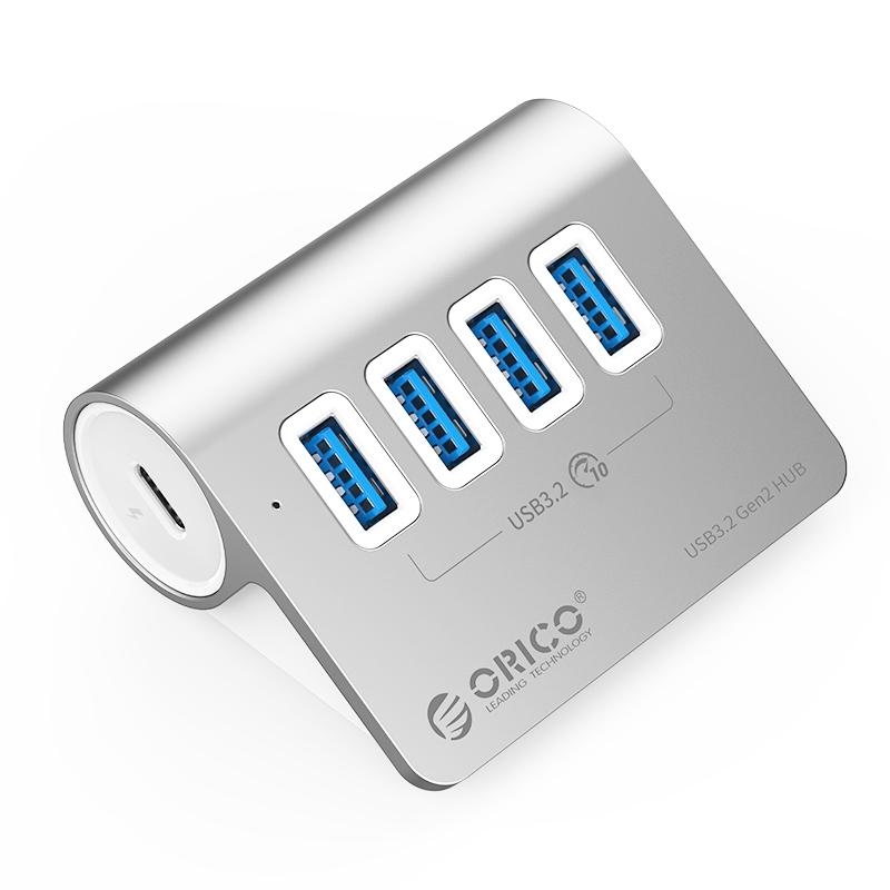 V562-S2803CP-202508280416-00 Aluminum 4-Port Usb 3.2 Gen1 10Gbps Hub Silver - Image 1
