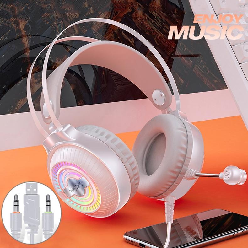 V562-W8632CP-202508292104-00 Q4 Wired Gaming Headset With Mic Dual 3.5Mm + Usb - White - Image 1