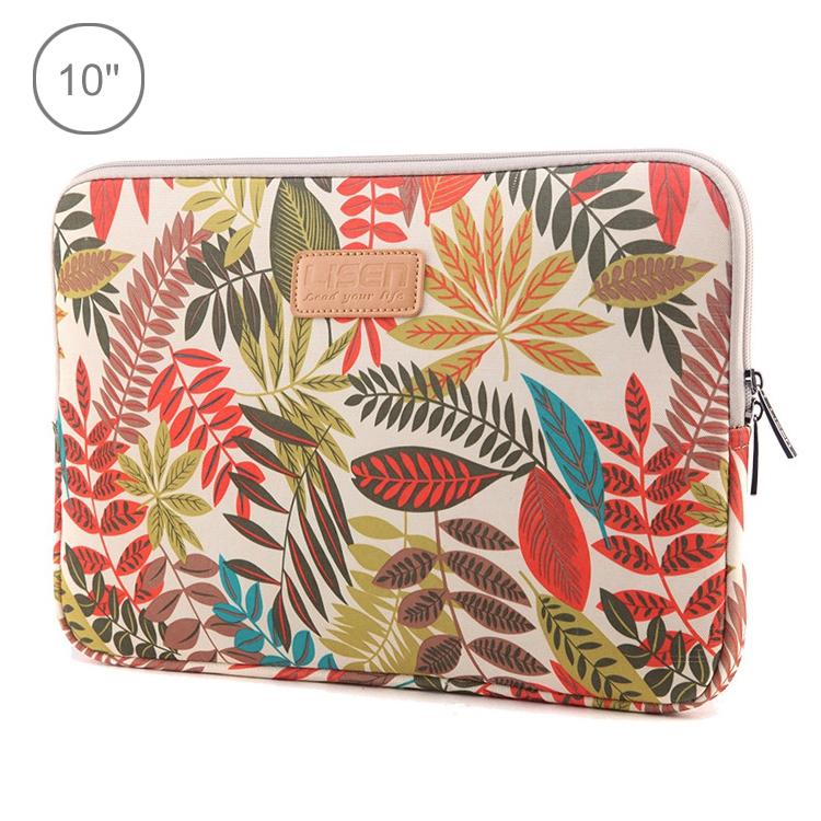 V562-WC3700BL-202508290420-00 Colourful Leaves Sleeve Case for Ipad Air Galaxy Tab Yoga Surface Pro - Zipper Bag for 10.1 Laptops / Tablets - White - Image 1