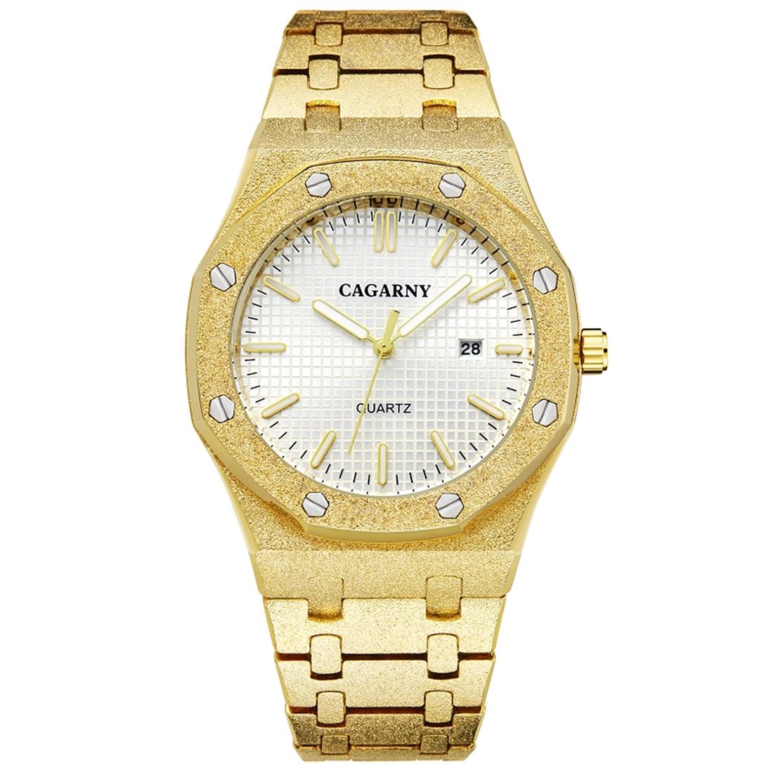 V562-WJ5330AW-202508281940-00 Gold Shell Black Dial Men Stainless Steel Watch with Dual Movement - Wa0335Jw - Image 1