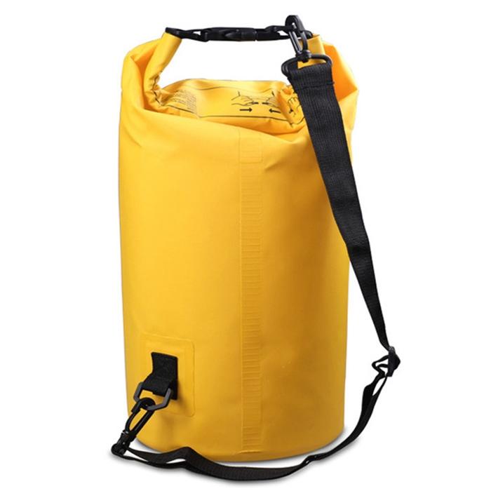 V562-Y6985GO-202508282236-00 30L Outdoor Waterproof Double Shoulder Bag Dry Sack Pvc Barrel Bag - Yellow - Image 1