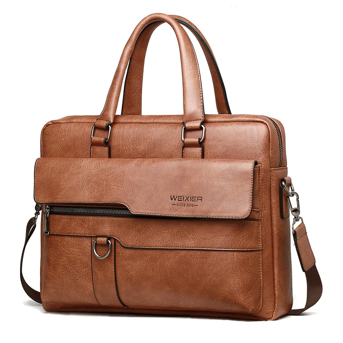 V562-ZQ0223BCC-202508291036-00 Retro Pu Leather Men Crossbody Bag - Light Brown - Image 1