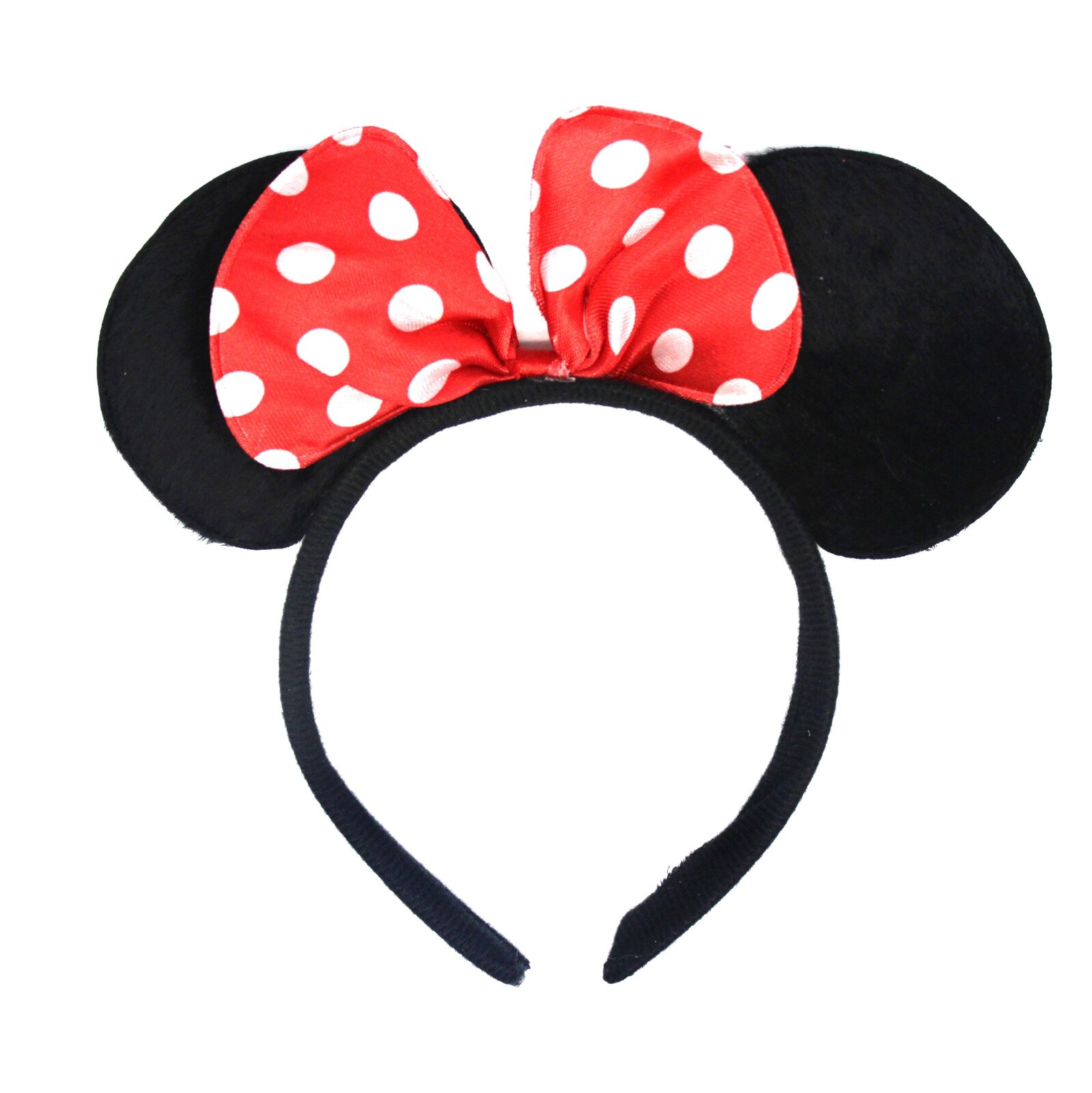 V563-14950-02-202508190815-00 Minnie Mouse Headband Costume Halloween Party Hair Head Band w/ Bow - Black/Red - Image 1