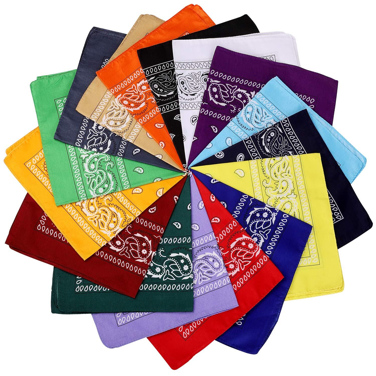 V563-20BANDANA-ASST-202509090852-00 20x BANDANA Paisley 100% COTTON Head Wrap Durag Bandanna Scarf Mask BULK - Assorted Colour Pack - Image 1