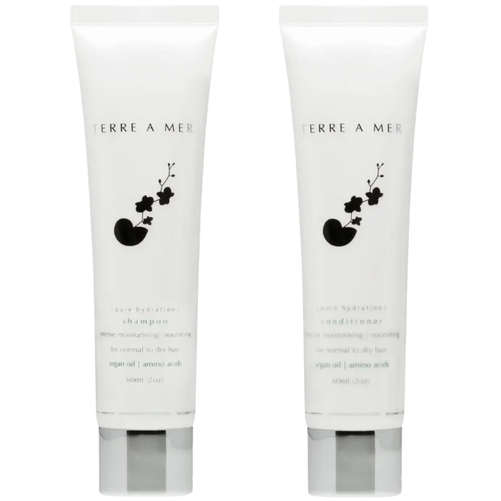 V563-PH_TRVL_SHAMPCOND-2PC-202508190820-00 Terre A Mer Pure Hydration Amino Acid/Argan Oil Shampoo & Conditioner - 60ml Travel Size - Image 1