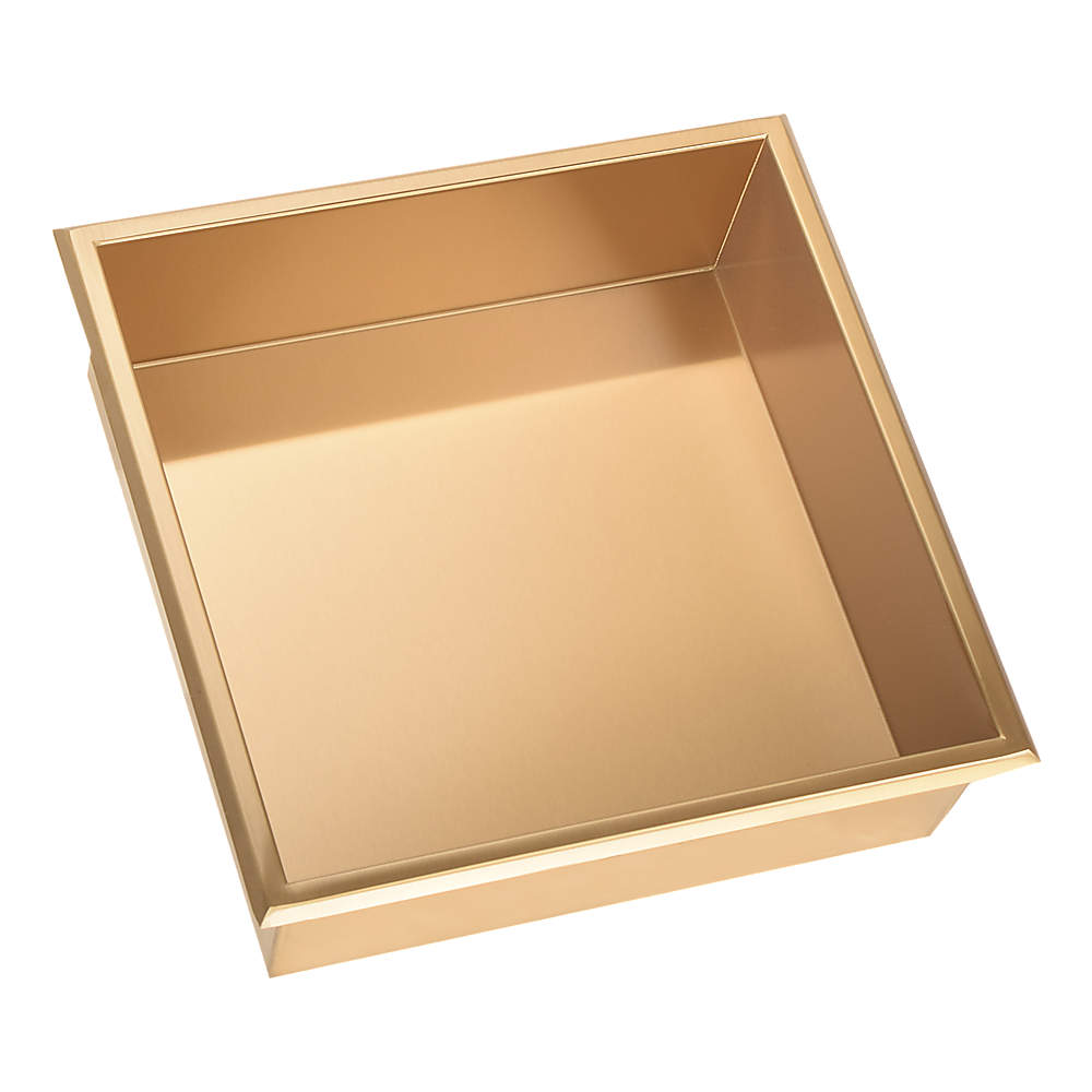 V63-905651-202508041441-00 336 x 336 x 101mm Shower Niche Single Shelf Organizer No Tile Needed in Gold - Image 1
