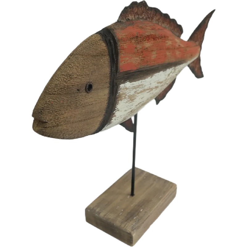 V637-12806FSH-202508251505-00 Handcrafted Fish On Base 30cm - Image 1
