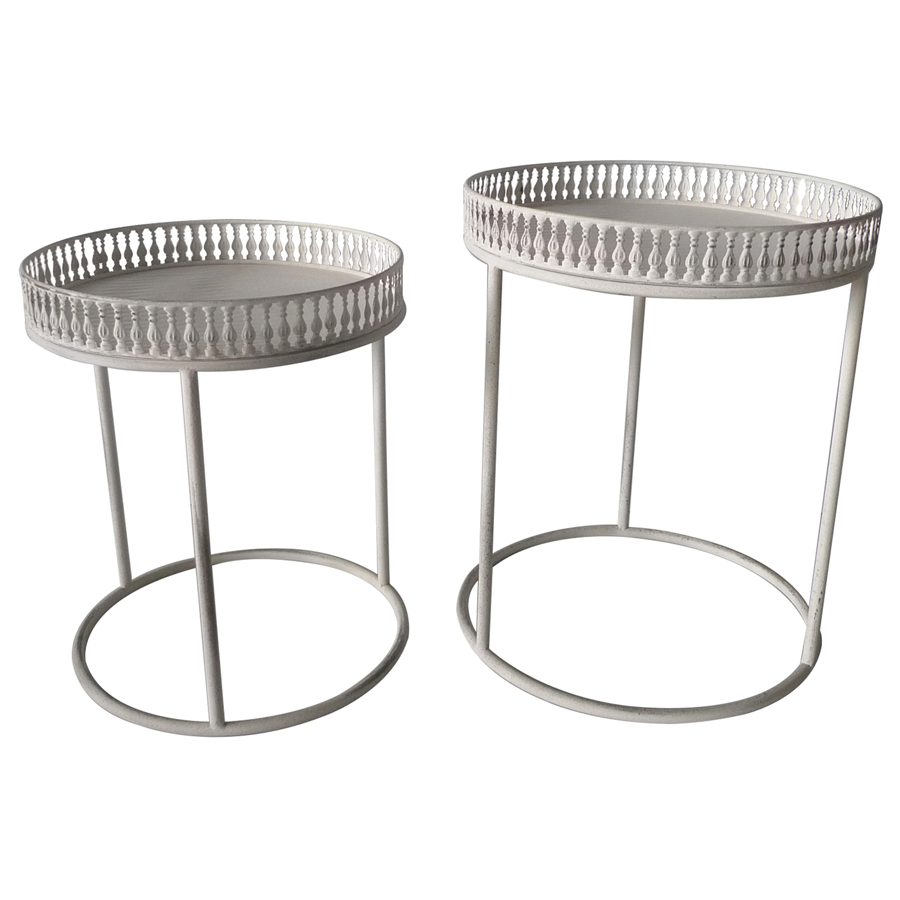 V637-23744TBL-202508251320-00 Set 2 Nested Martinique Side Tables 47cm - Image 1