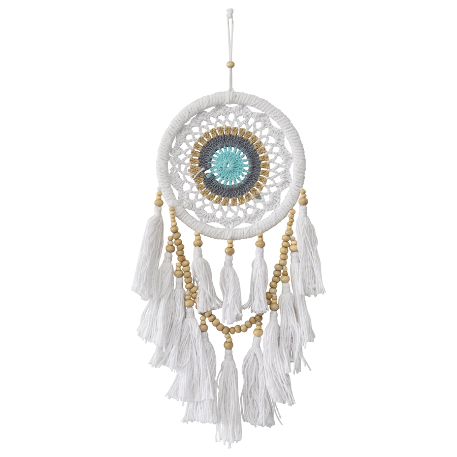 Handcrafted Boho Dream Catcher Layered Tassels & Beads 17x2cm