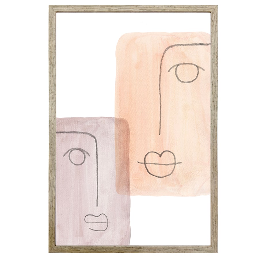 V637-43004WAL-202508251520-00 Mixed Emotions Wall Print w Oak finish frame & glass 60cm - Image 1