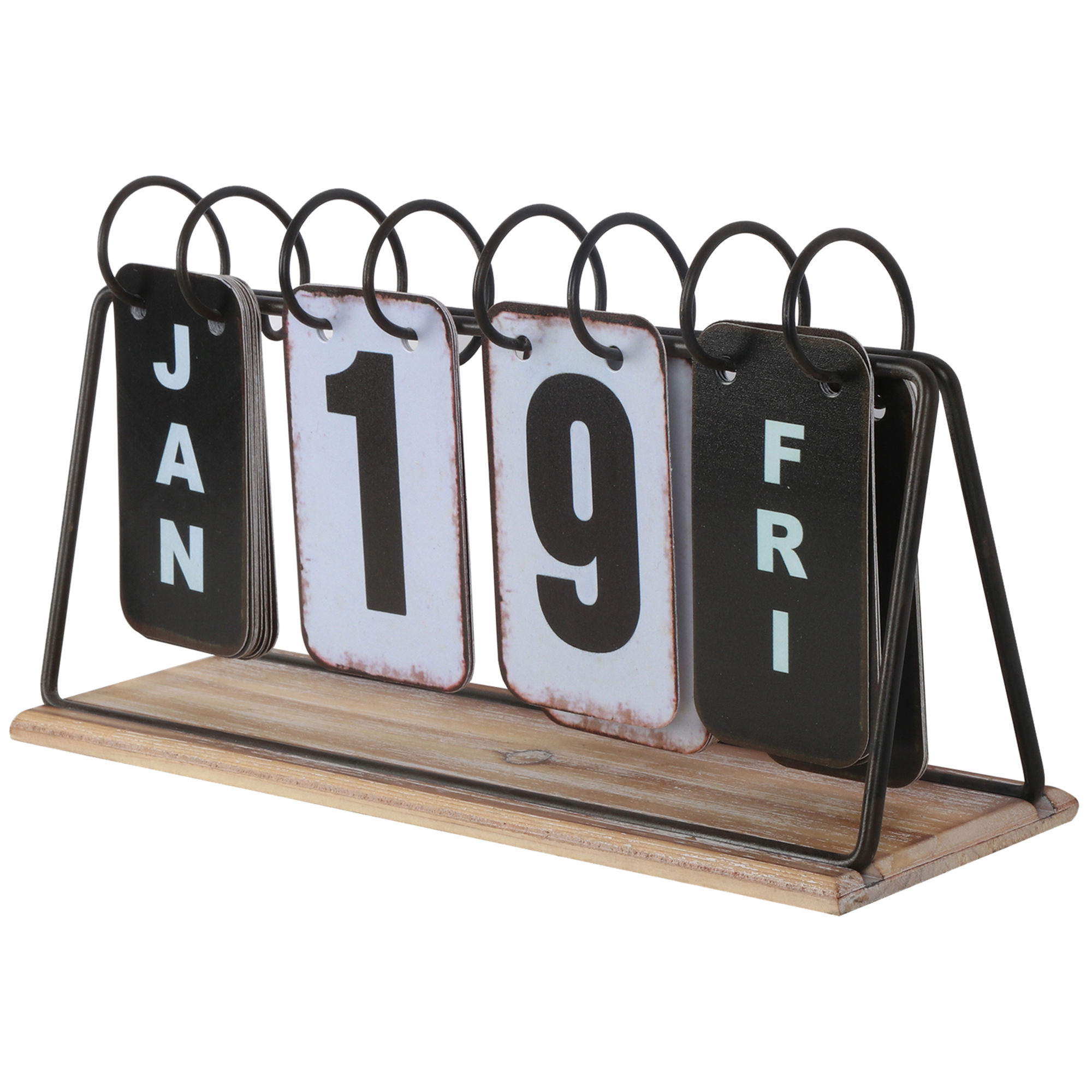 V637-56016CAL-202508251740-00 Vintage Style Table Top Calendar 28x9cm - Image 1