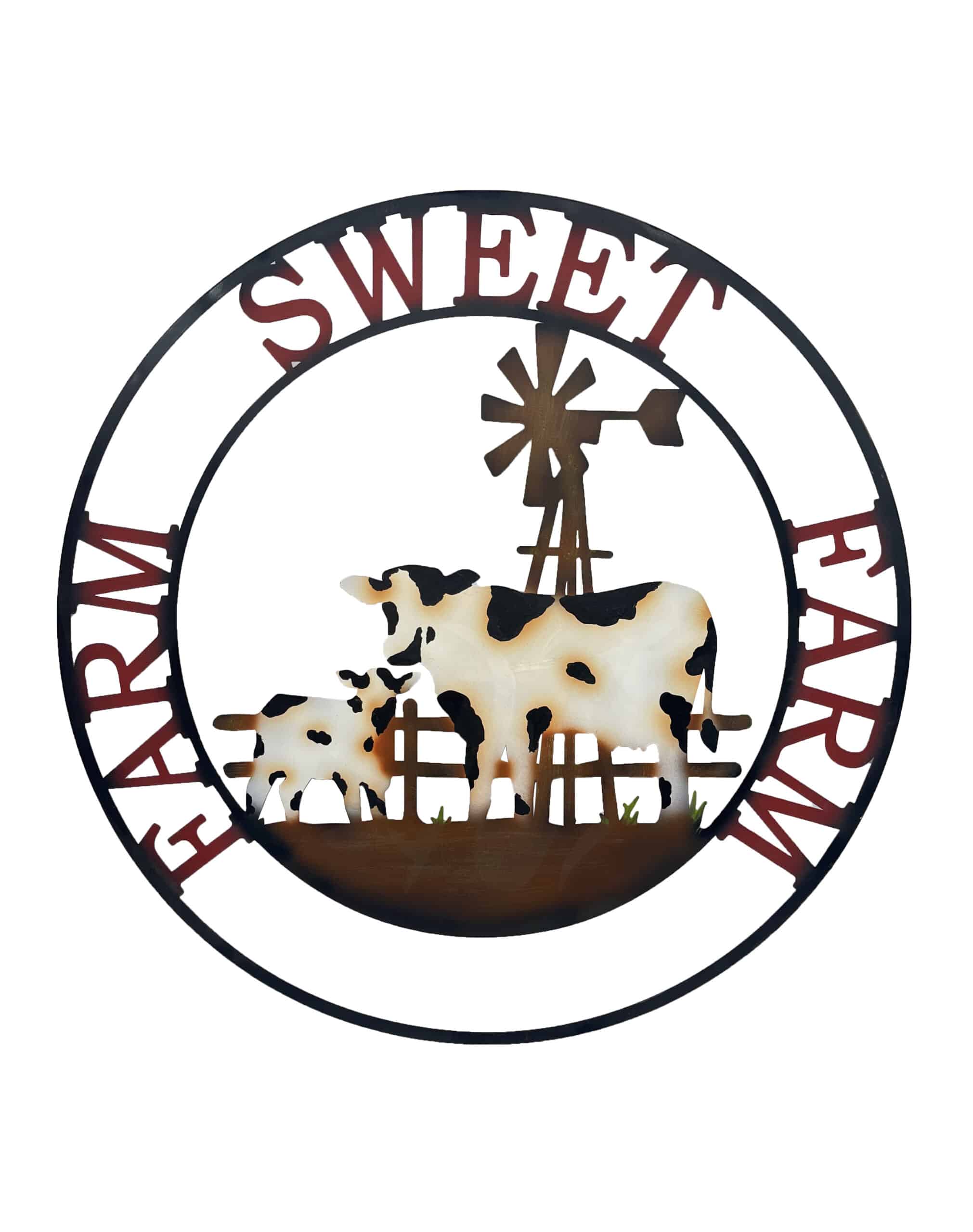 V637-71646COW-202508251945-00 Laser Cut Cow Farm Sweet Farm Wall Art 60cm - Image 1
