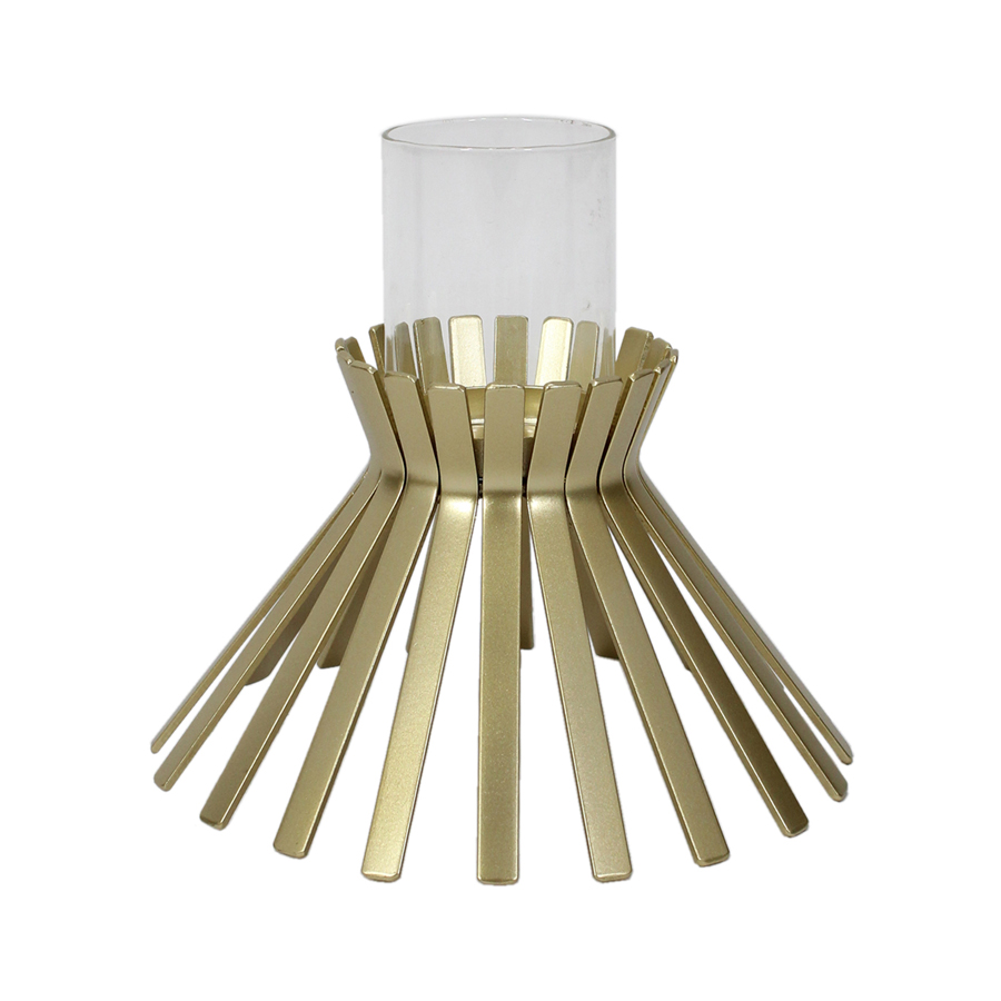 V637-78717CDL-202508251620-00 Aura Slatted Pillar Candleholder 23x21cm - Image 1
