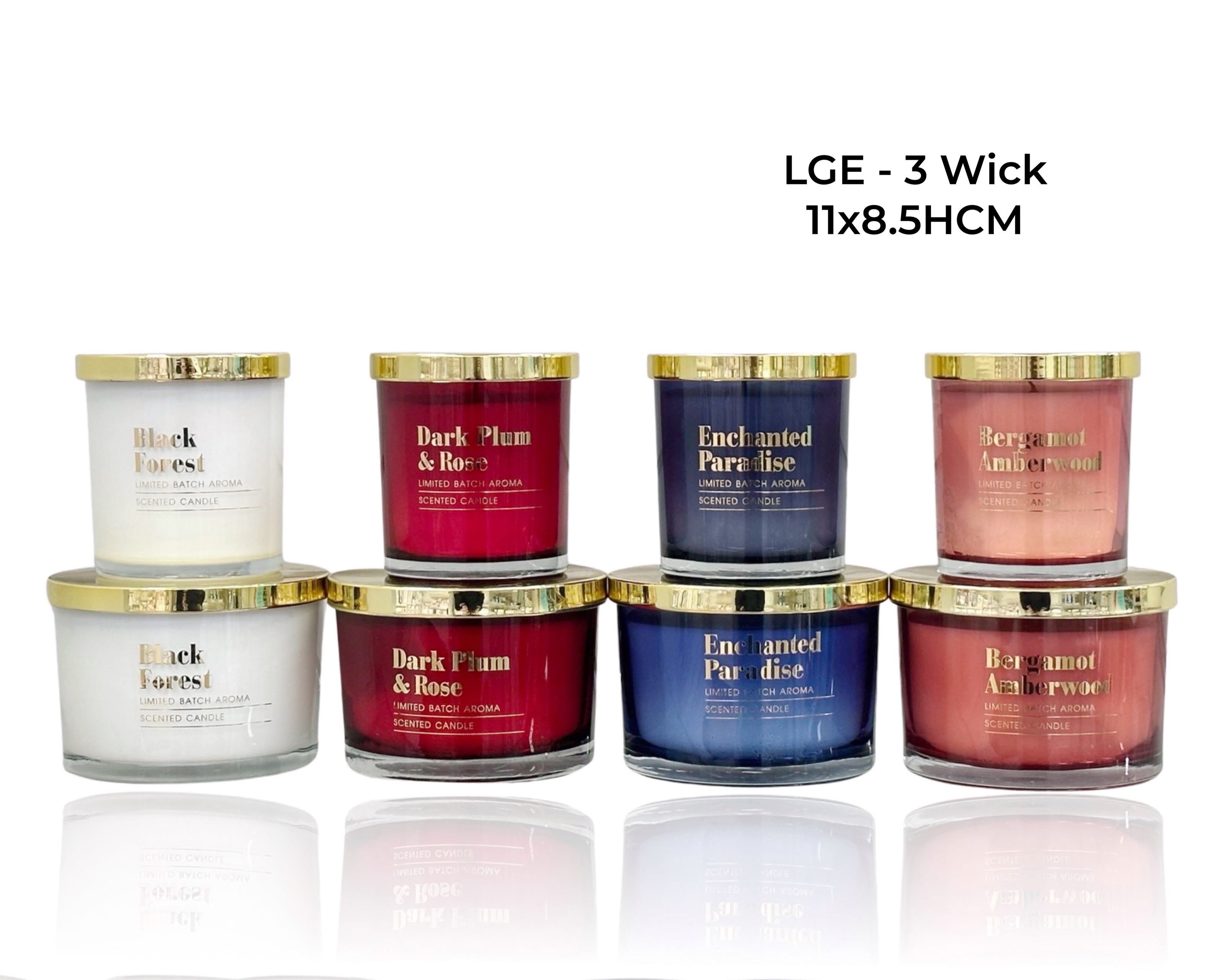 V637-CPU28987-202508251805-00 bulk 12 Elegant Glass Candle W Gold Lid 4 Assorted 11x8cm - Image 1