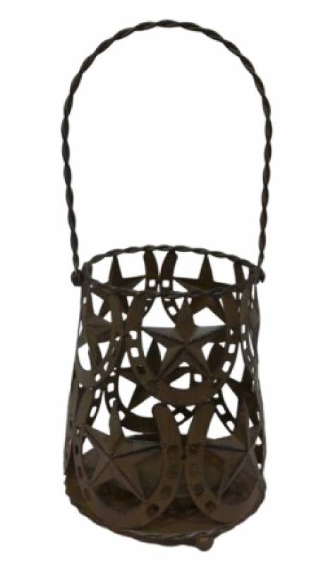 V637-E144833-202508251840-00 Horse Shoe And Star Candle Holder 16x20cm - Image 1