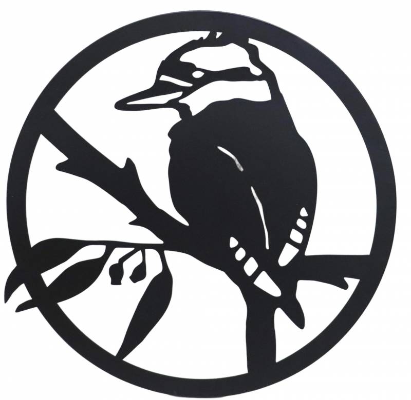 V637-E522919-202508252125-00 Round Kookaburra Metal Wall Art 60cm - Image 1