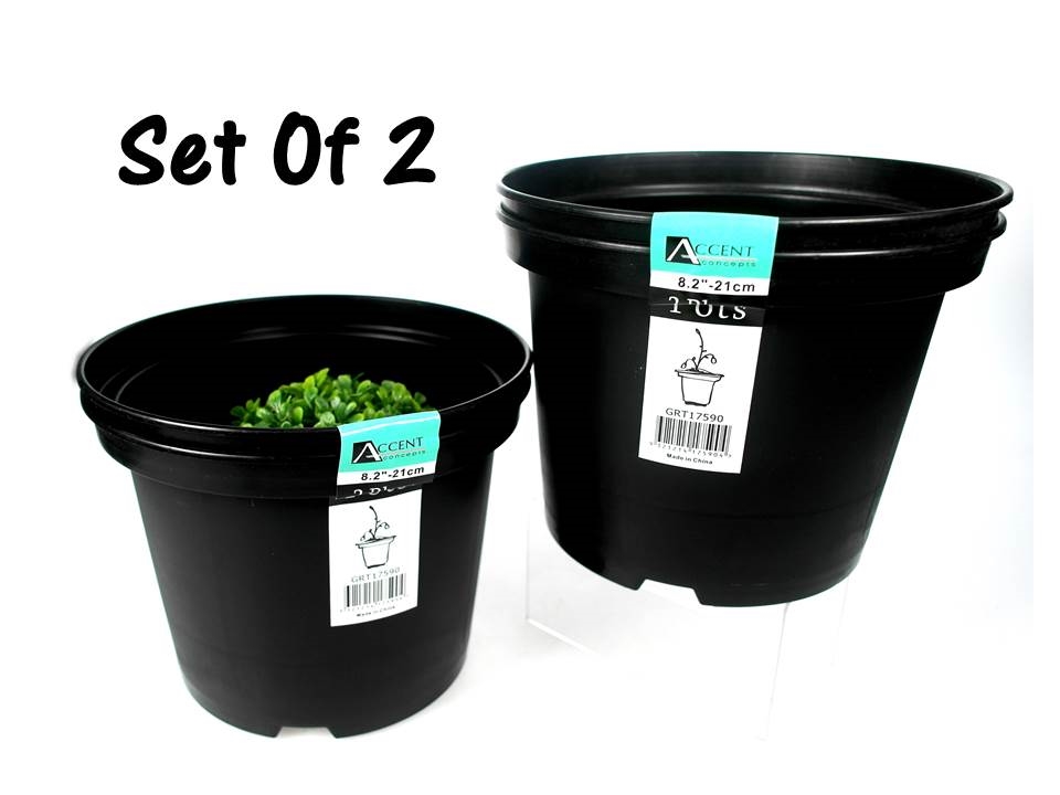 V637-GRT17590-202508252040-00 bulk 24 Medium Plastic Garden Planter Pots 4L 21cm - Image 1