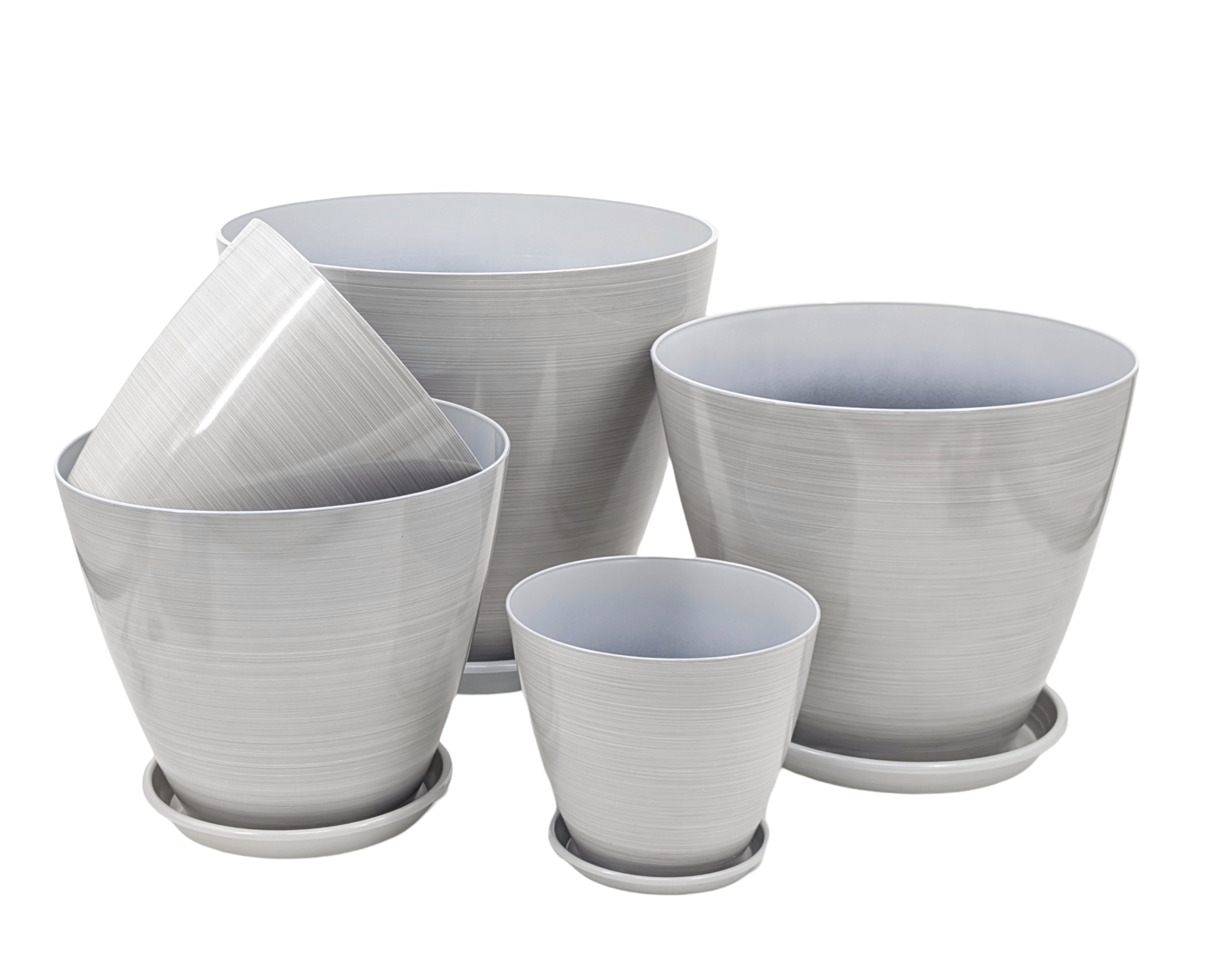 V637-GRT36993-202508252055-00 bulk 6 Brush Glazed Planter w Drainage Tray 40cm - Image 1