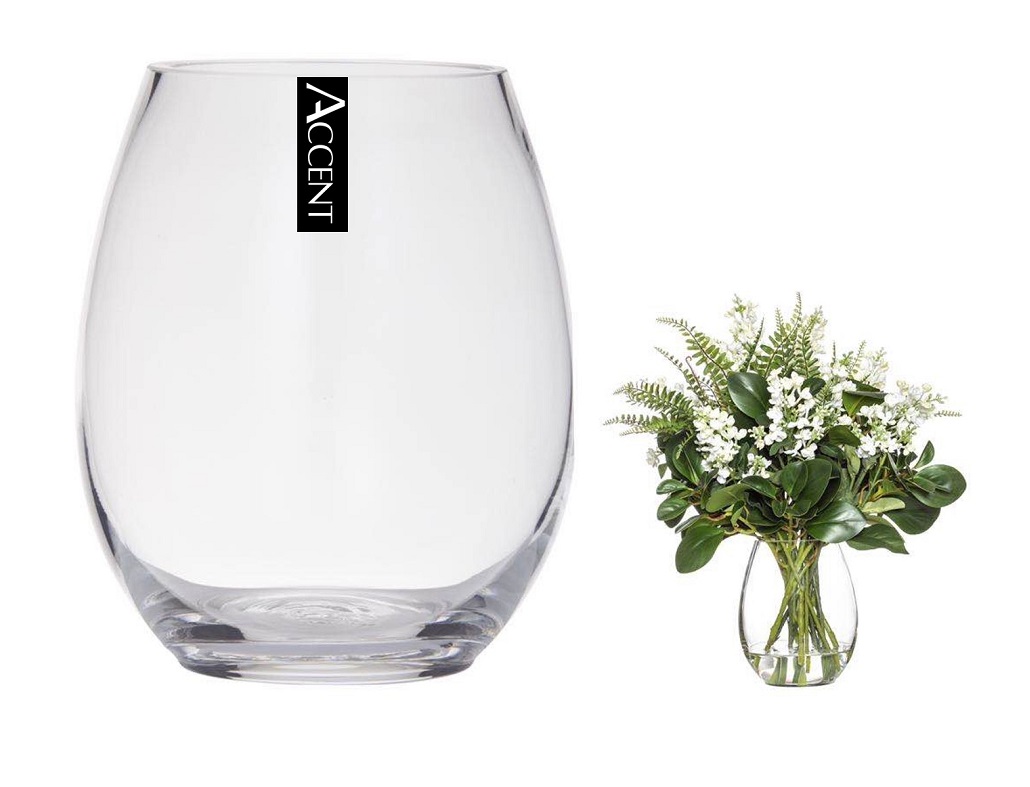 V637-GVA30303-202508252125-00 bulk 4 Glass Barrel Vase Flower 26cm - Image 1