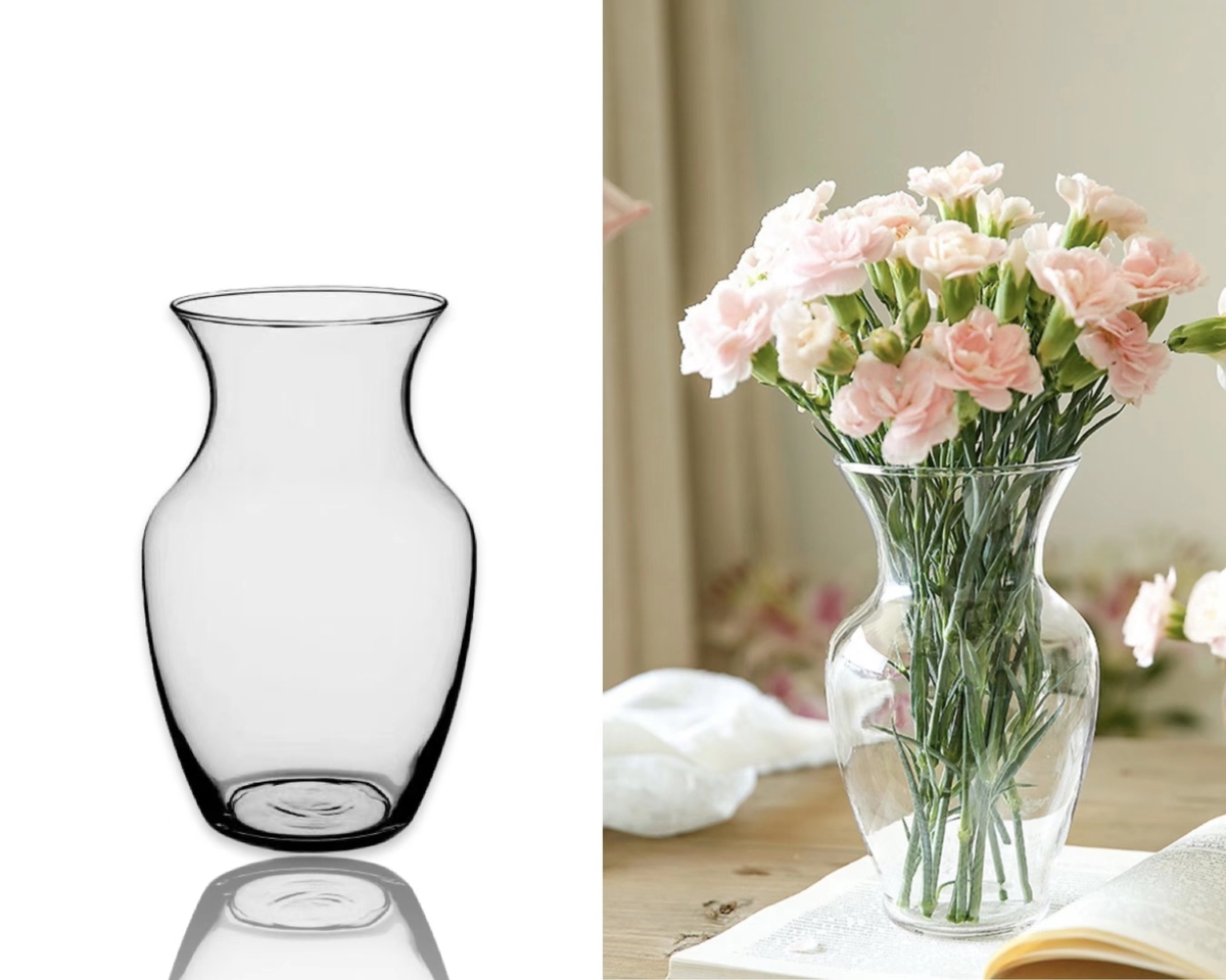 V637-GVA32797-202508252145-00 bulk 12 Glass Flare Top Vase 20cm - Image 1