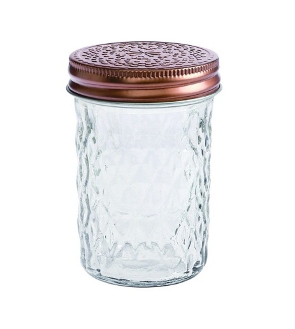 V637-KIT30731-202508252245-00 bulk 24 Medium Diamond Look Glass Jar w Rose Gold Lid 10cm - Image 1