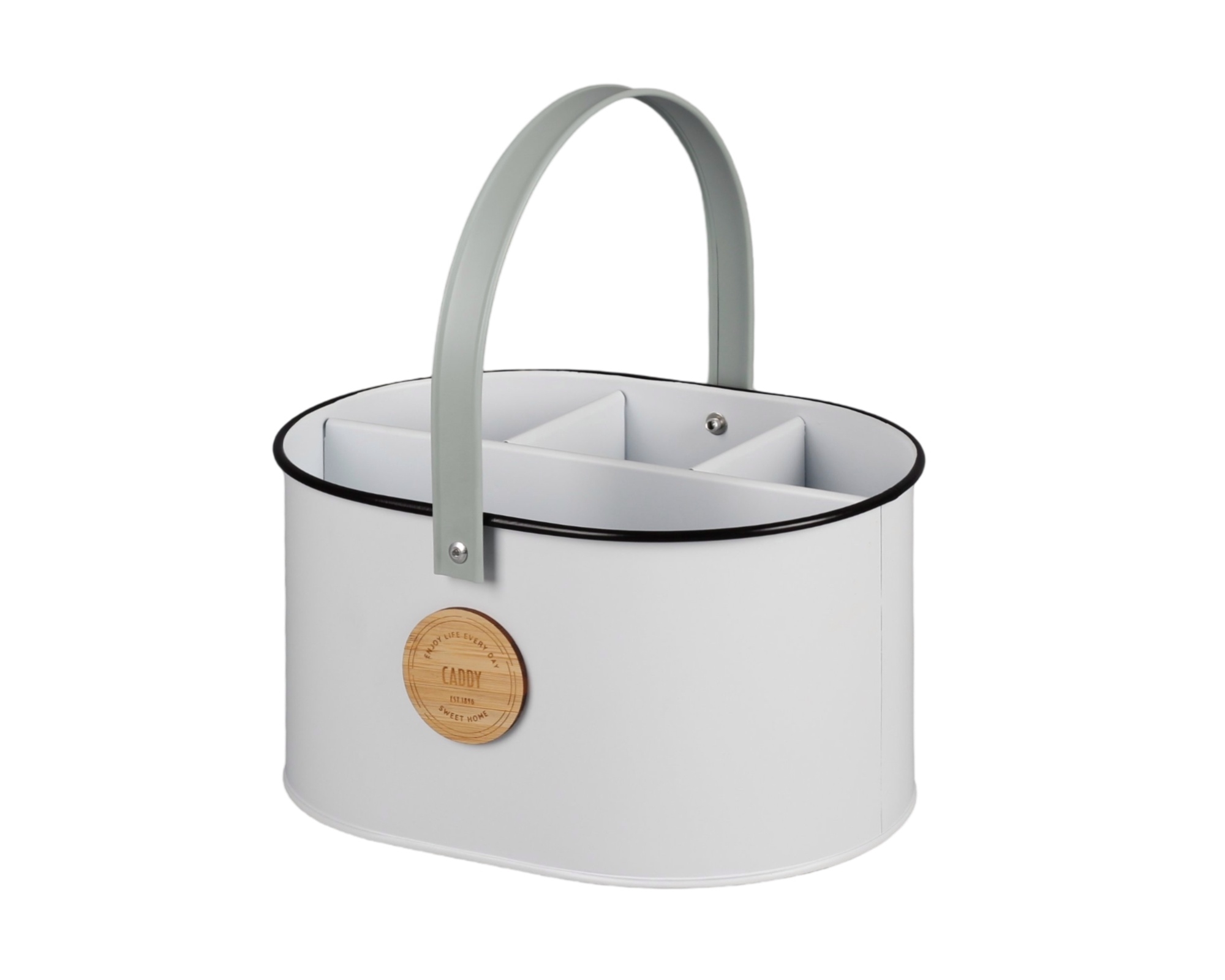 V637-KIT37022-202508252355-00 Two Tone Metal Caddy Storage Tin 27cm - Image 1