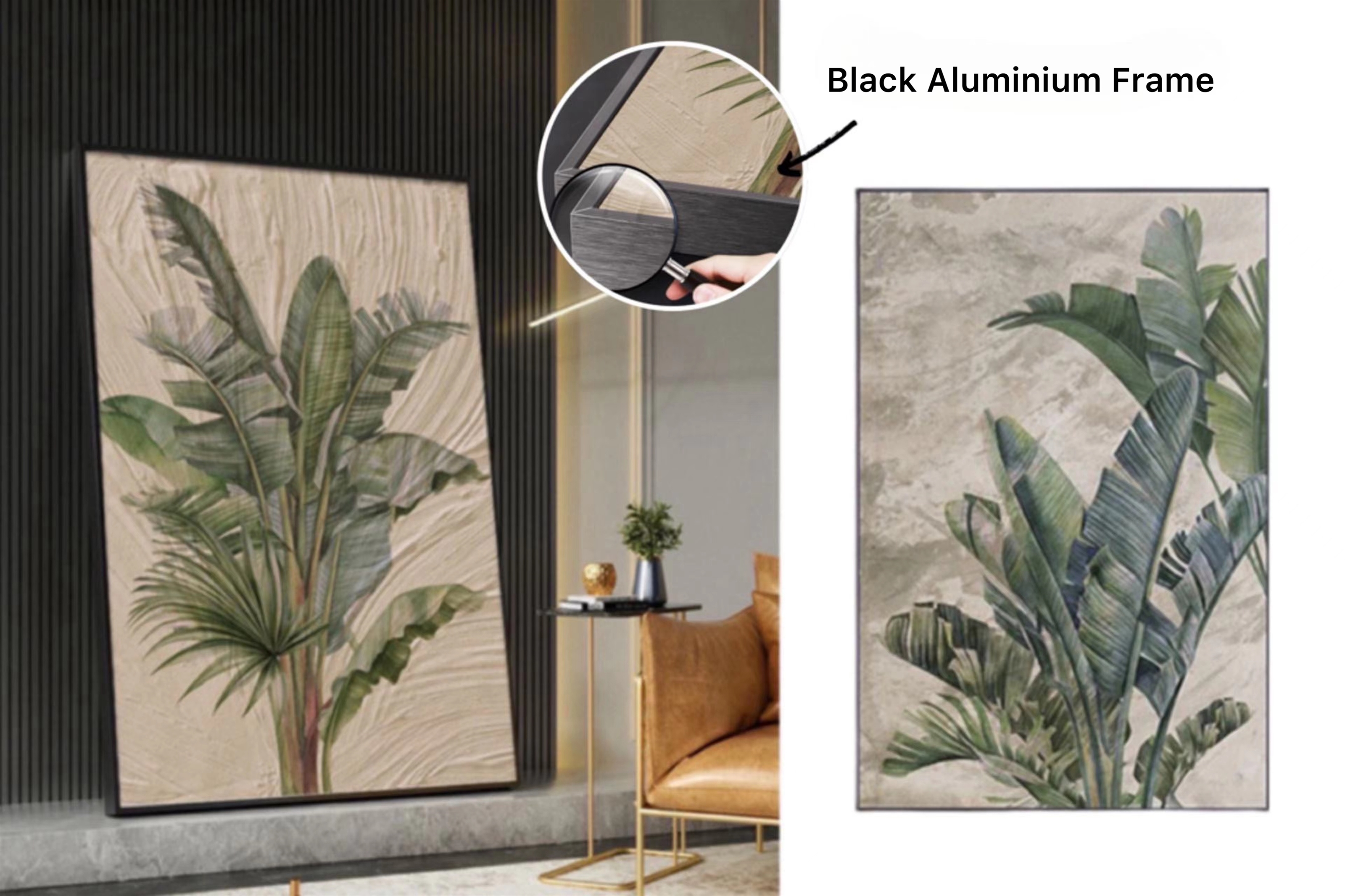 V637-PHO32831-202508252053-00 Set 2 Natural Green Leaf Wall Art Assort 100cm - Image 1