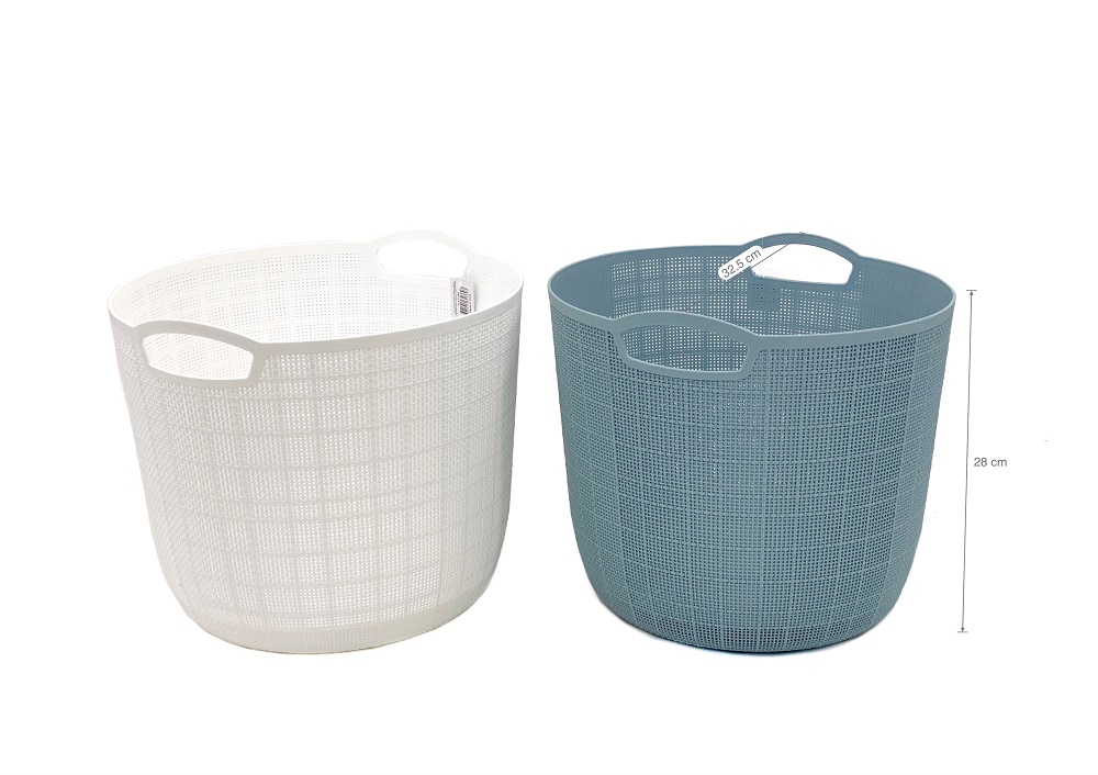 V637-PLA31360-202508260530-00 bulk 12 Round Basket w Handle Assort 32cm - Image 1