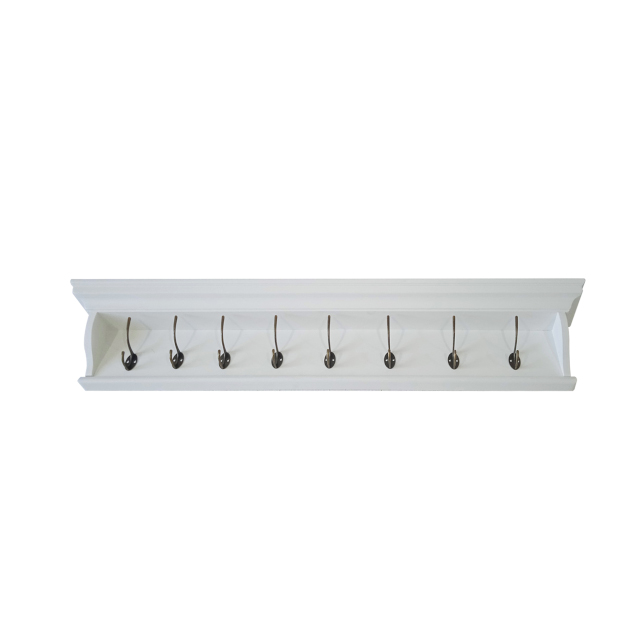 V637-WF-AHF220166-202508260508-00 Wall Mount Mantle Shelf w 8 Hooks 110cm - Image 1