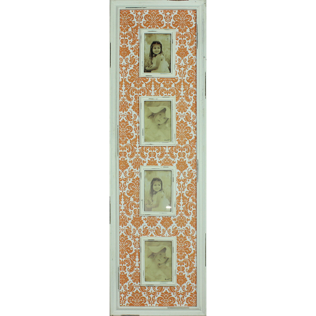 V637-WF-GA-0871-PEACH-202508260540-00 Rustic 4 Opening Photo Frame 109cm - Image 1
